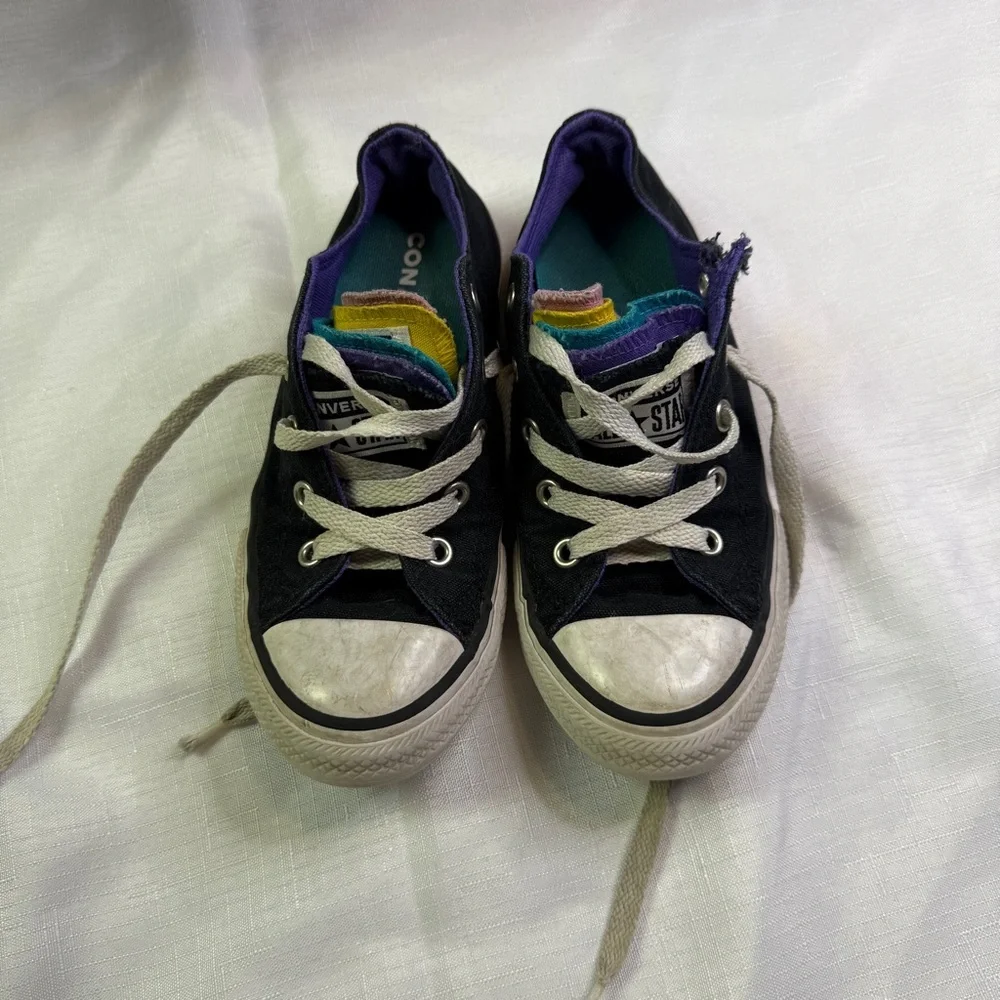 Converse Black and White Sneakers Classic Low-Top Design Size 13